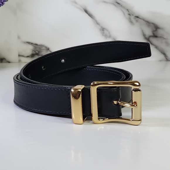 Kallmeyer Genuine Leather Belt Black with Gold Buckle. Made In Italy - Picture 3 of 13